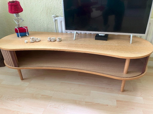 Designer-TV-Schrank aus Eiche mit Rollladen