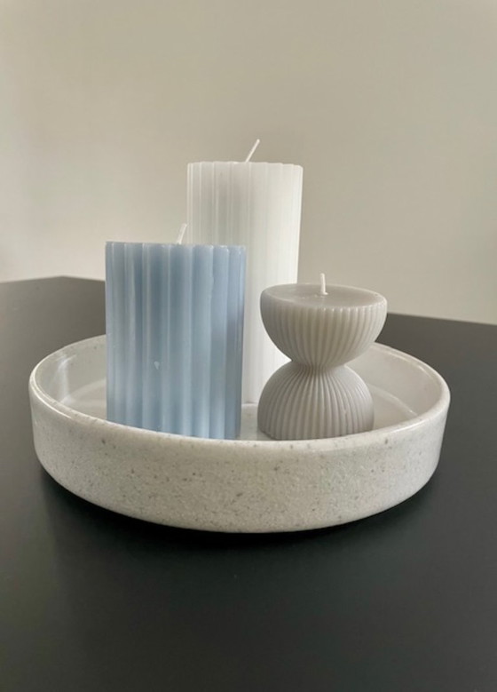 Image 1 of Keramieken Schalen Set 2 Wit Roze Glazuur