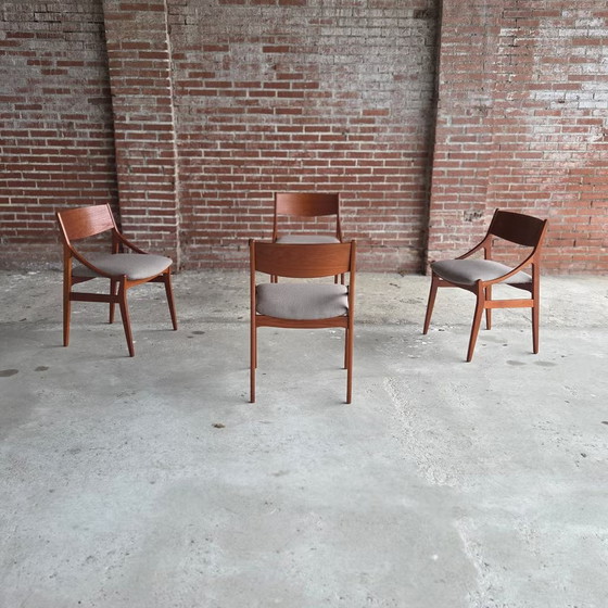 4 Vestervig Eriksen, vintage 1960s Danish dining chairs, Eriksen (Vestervig), Chairs and lounge chairs, Wool (photo 10 of 15)