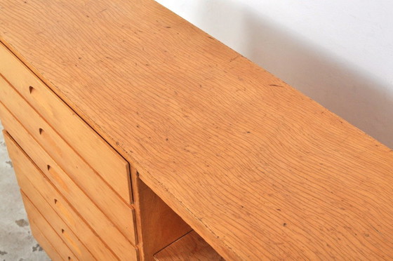 Image 1 of Vintage beukenhouten schoolkast / divider, jaren 50