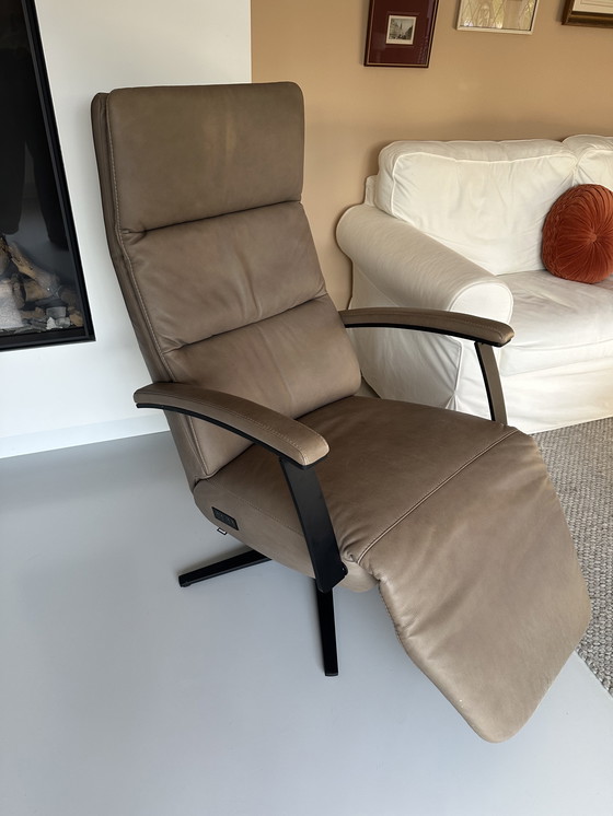 Image 1 of Sillón reclinable de cuero Design Montel con ajuste eléctrico de 2 motores