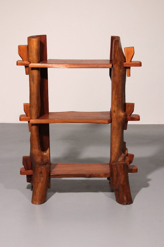 Image 1 of Una giocosa libreria francese di metà secolo in legno 1960