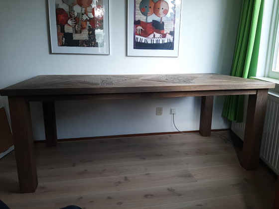 Image 1 of Tavolo da pranzo con piano intarsiato