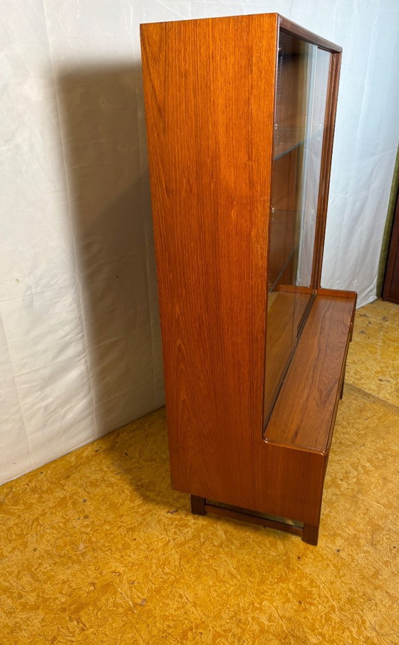 Image 1 of Mid-Century Vintage Turnidge of London Teak Display Cabinet (1960s–1970s)  A stunning Mid-Century Modern teak display cabinet by