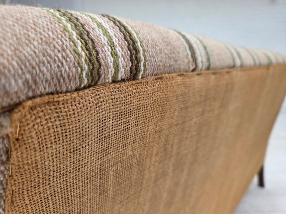 Image 1 of Divano danese a 2 posti, anni '50, rivestimento in tessuto di lana beige, gambe in legno di faggio.