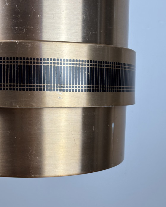 Image 1 of Vintage Doria Hanglamp, jaren '70, Mid Century Modern, Duitsland, jaren '70, Messing metaal Koper, Ruimtetijdperk, Brutalisme, D