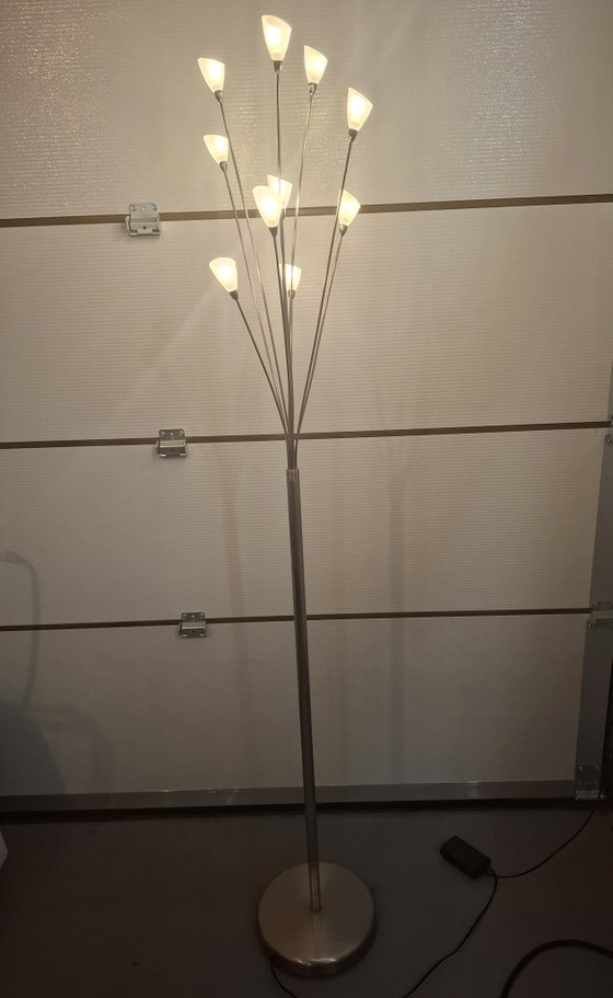Moderne dimbare led lamp, met voetdimmer – K-light, Vloerlampen, rvs, Glass (photo 2 of 5)