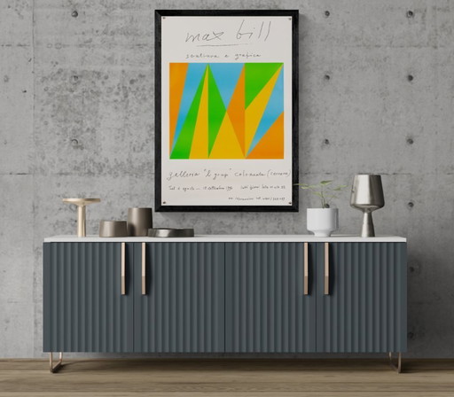 Max Bill scultura e grafica – 1992 Originele vintage tentoonstellingsposter van Max Bill – Zwitserse stijl – 97,5 x 68 cm
