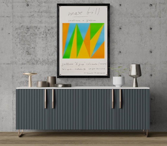Image 1 of Max Bill scultura e grafica – 1992 Originele vintage tentoonstellingsposter van Max Bill – Zwitserse stijl – 97,5 x 68 cm