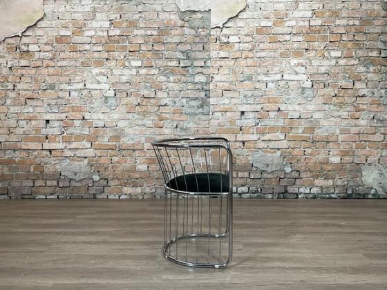 Vintage Wire Chair Set of 4 – Chrome/Black | Space Age – Dining chairs, Textile (photo 9 of 17)
