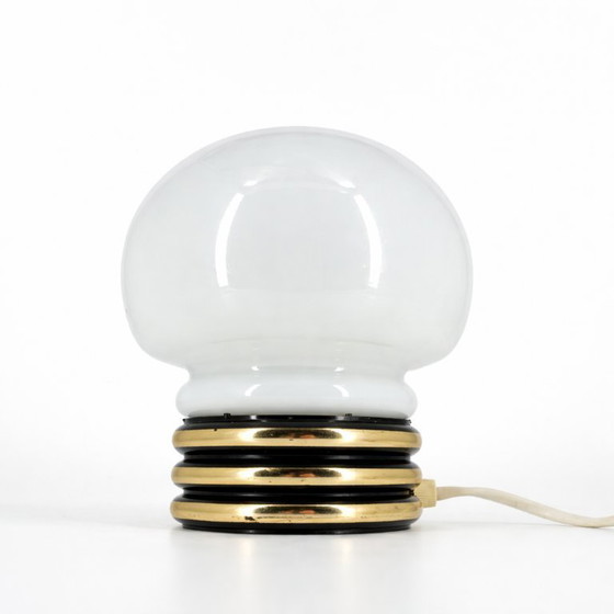Image 1 of Vintage Mushroom Table Lamp – Opaline Glass – 1970s Space Age Style