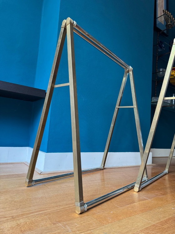 Image 1 of Table à tréteaux en laiton Peter Ghyczy