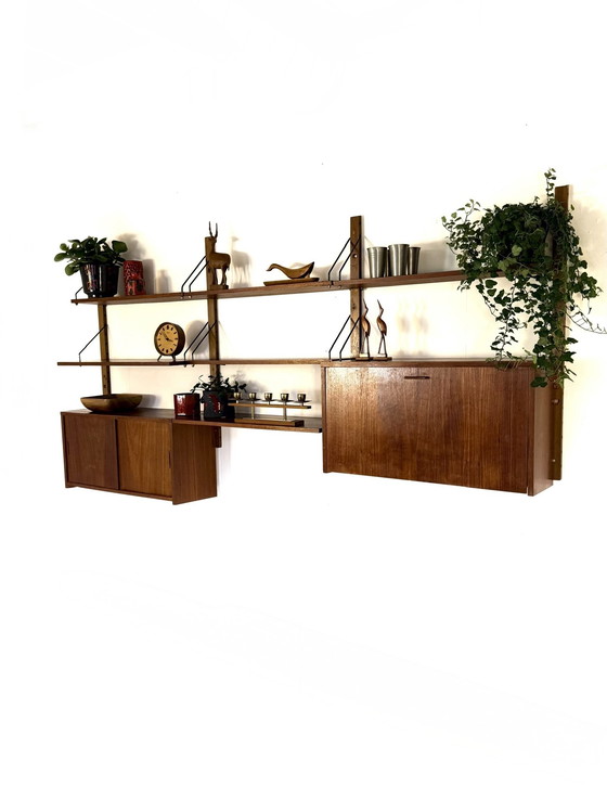 Image 1 of Vintage Danish modular teak wall system '60