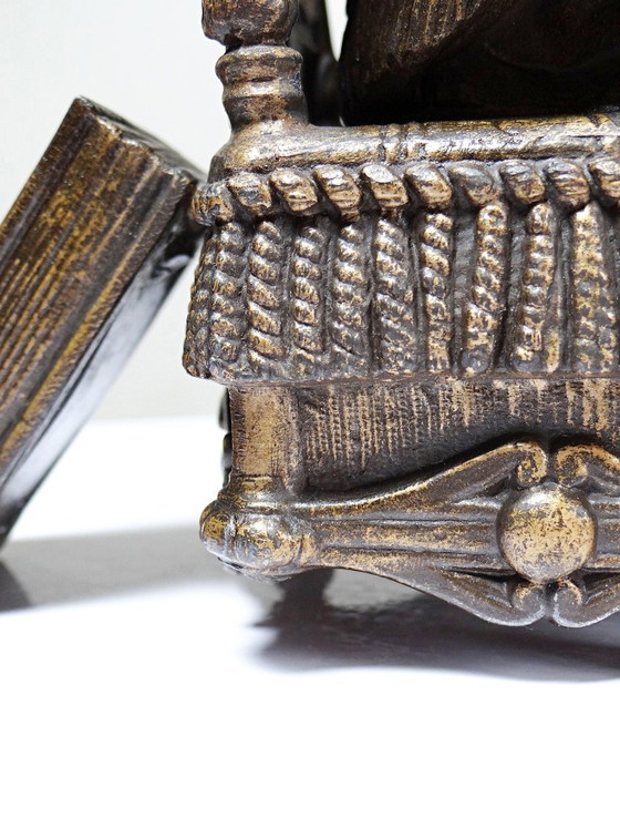 Image 1 of Estatuilla de zinc patinado de la Virgen de la Silla, finales del siglo XIX/principios del siglo XX.
