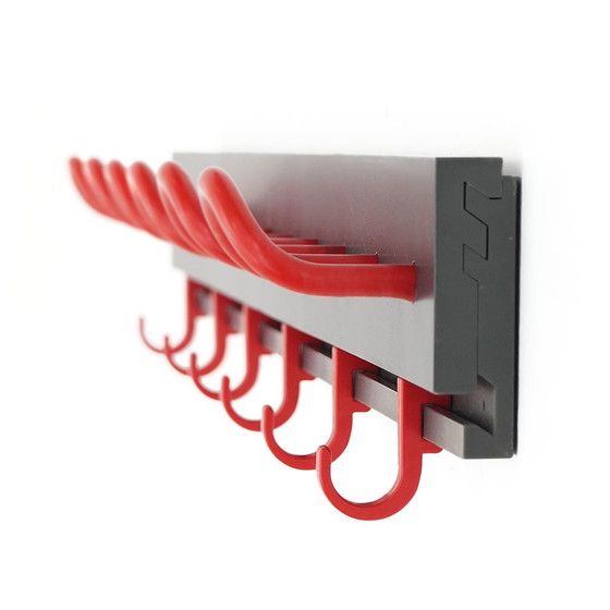 Image 1 of Black and red coat stand by Anna Castelli for Kartell, 1970s