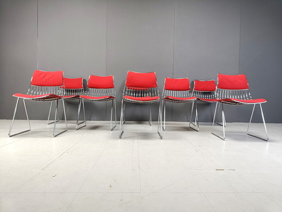 Image 1 of Set Of 8 Dining Chairs By Rudi Verelst For Novalux, 1970S