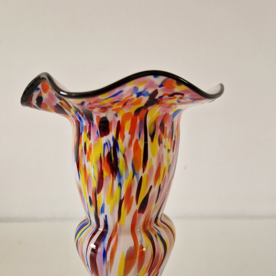 Image 1 of Murano Antique art deco glass vase Spatter glass