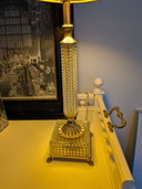 Vintage Hollywood Regency Table Lamp – Crystal & Brass (1960s/1970s)