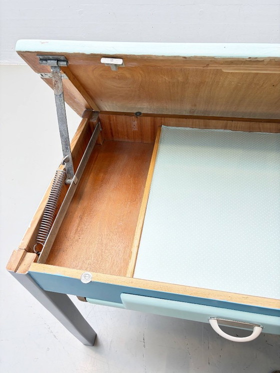 Vintage Kitchen Table Set with two Stools, 1960s – Dining tables, Wood (photo 20 of 20)