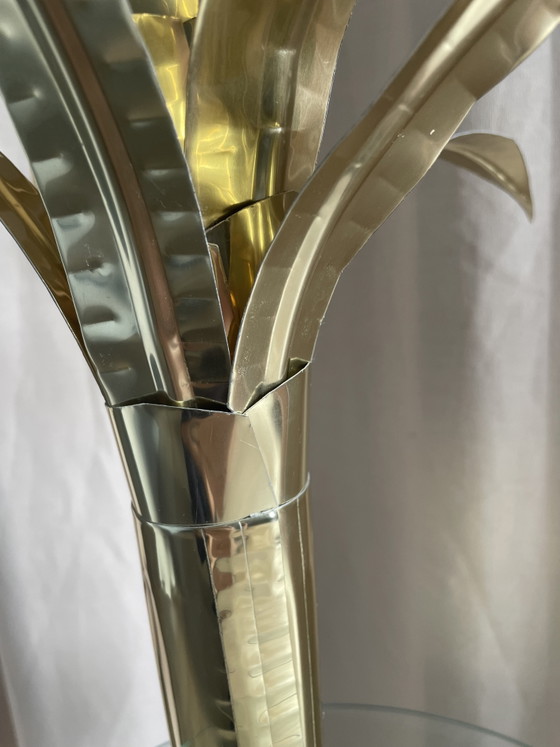 Image 1 of Vintage Palm Tree Lamp in Solid Brass from the 1970s, attributed to Bottega Gadda (Carlo Giorgi style)

