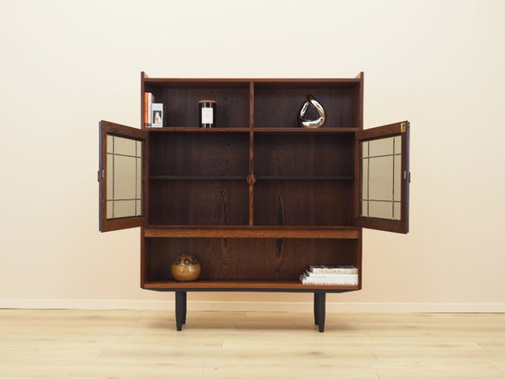 Vetrina danese in rovere con illuminazione e ripiani regolabili, anni '60 – Vetrine, Legno (photo 3 of 18)