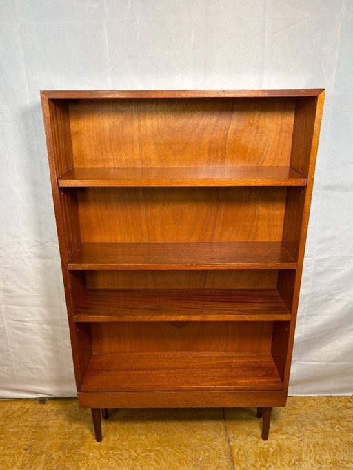 Mid-Century Retro Vintage Teak Bookcase by Nissenbaum & Sons 1967  Slim Danish-Inspired Design • Adjustable Shelves • Elegant Sp