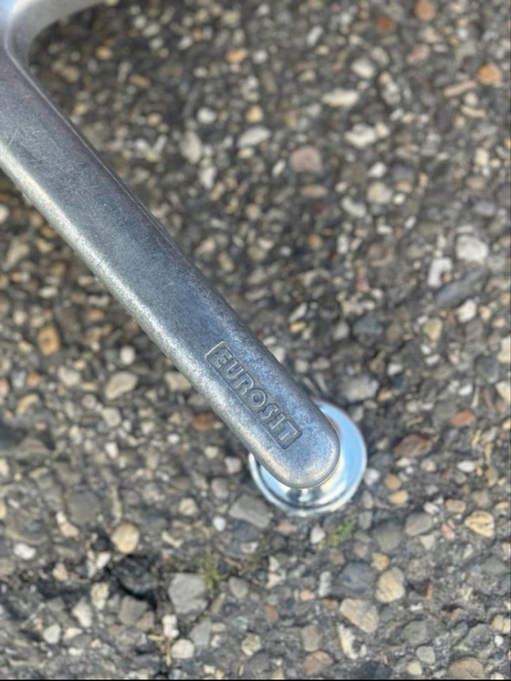 Image 1 of Eurosit Bürostuhl, schwarzes Leder, Metallgestell