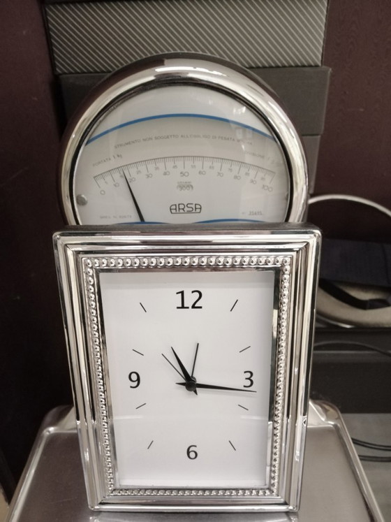 Image 1 of 925 silver alarm clock