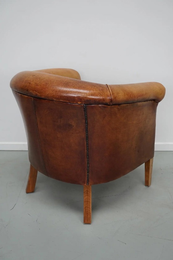 Image 1 of Vintage Nederlandse cognackleurige leren clubfauteuil