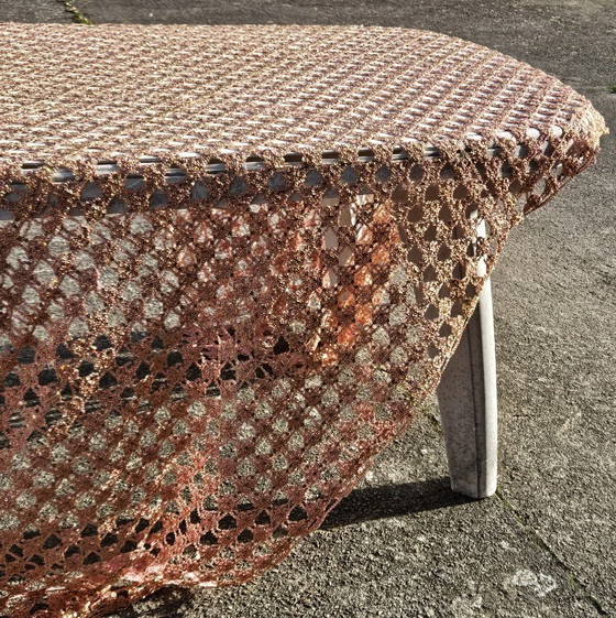 Image 1 of Vintage Rose-Gold Sequin Curtain – Mid-Century Modern, 60s Fabric