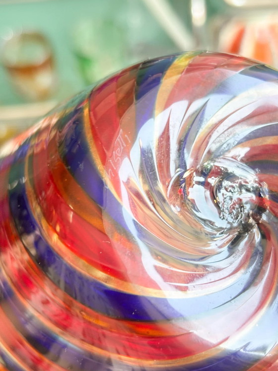 1970s Multicolored Cane Murano Glass Vase (photo 13 of 13)