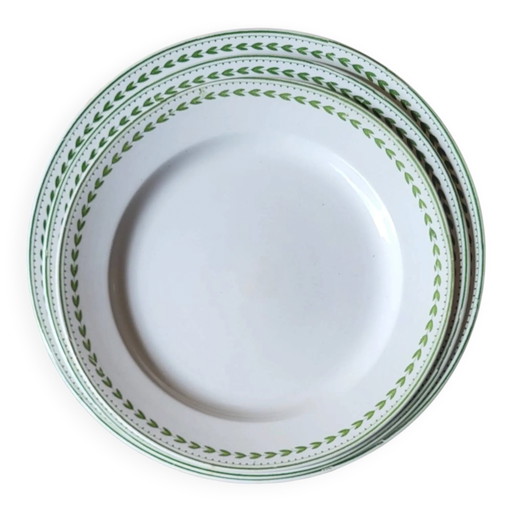 3 piatti semiprofondi in maiolica Boch Frères Kéramis.
