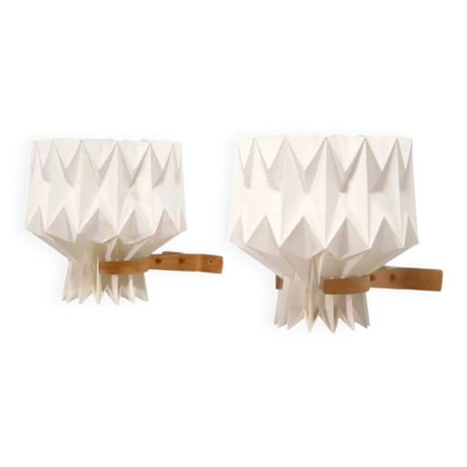 Two wall lamps by Peter Hvidt and Orla Molgaard Nielsen for Le Klint – wandlampen, Paper, Vintage