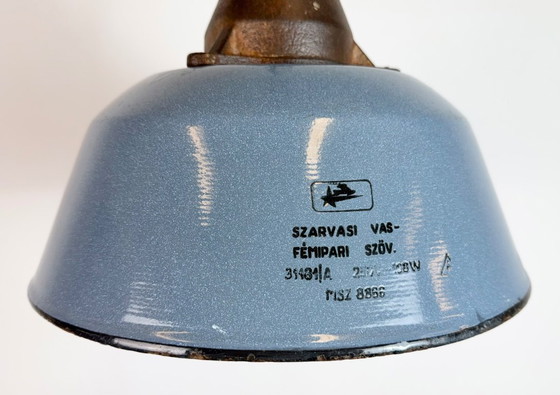 Image 1 of Industriële hanglamp van grijs emaille en gietijzer, jaren 60