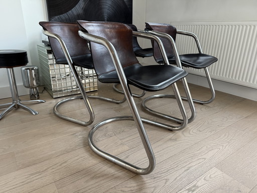 Vintage design stoelen, Metaform 1960s, Willy Rizzo, Patina!