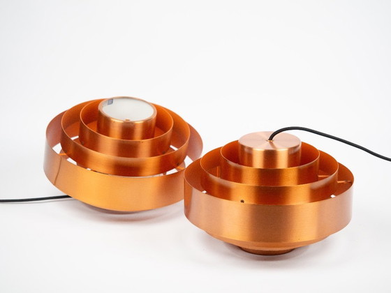 Image 1 of Pair of 2 Danish vintage pendant lamps Ultra by Jo Hammerborg, Fog og Morup, 1960s