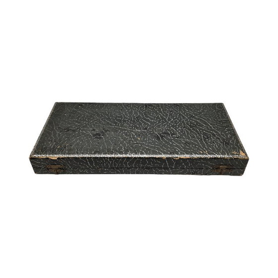 Image 1 of Hollandse zilveren theelepels in cassette, 1e helft 20e eeuw