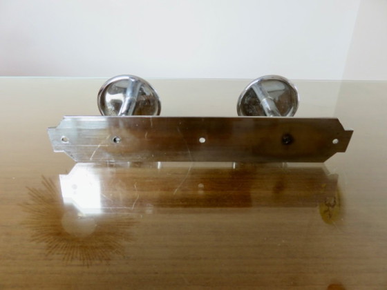 Image 1 of Art Deco wandkapstok van verchroomd messing, Frankrijk, jaren 1940-1950