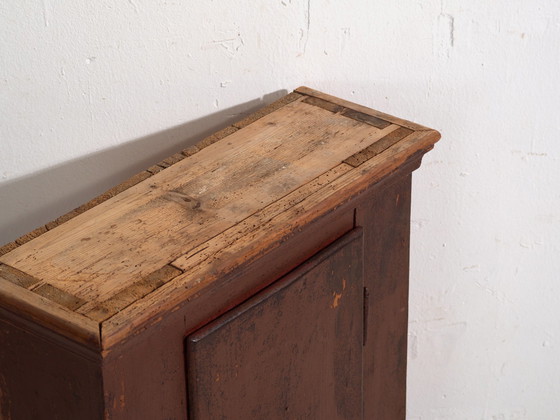 Antique painted cabinet in pine wood – Central Europe, circa 1900 – Storage cabinet (photo 15 of 40)