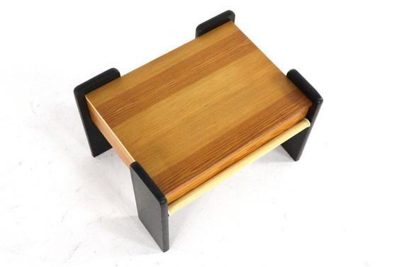 Image 1 of Set of 2 pine bedside tables vintage brutalist