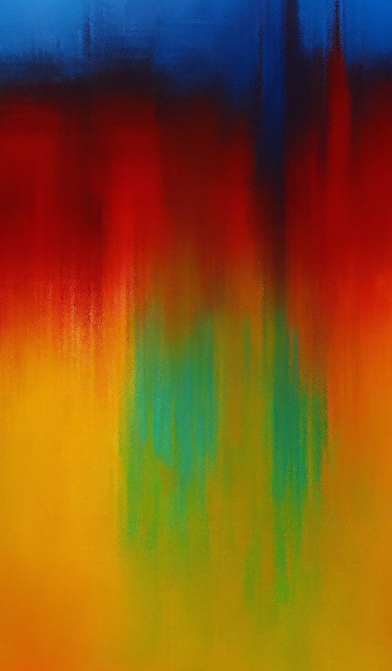 Image 1 of Colorful Abstract Acrylic Painting on Canvas / 60x60 cm