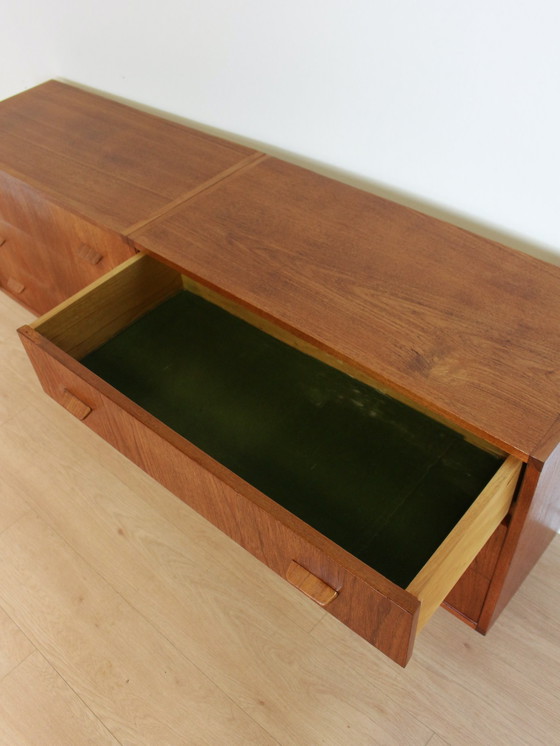 Image 1 of Vintage Teak Dubbele Ladekast Dressoir