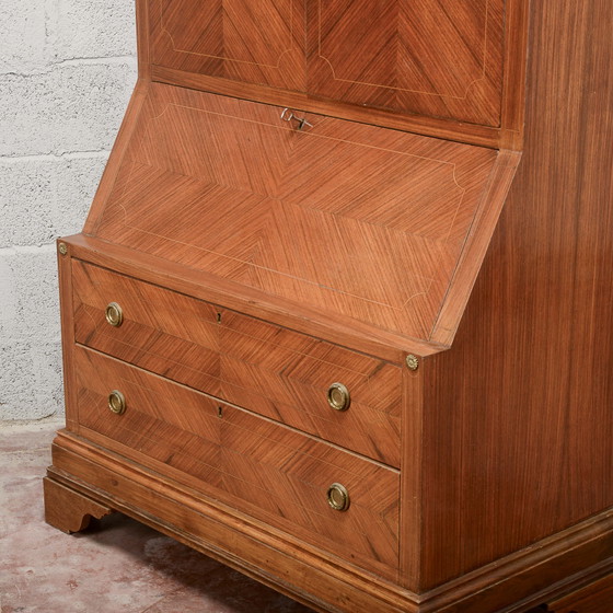 Art Deco Drop-Front Trumeau Credenza – Specchi, Legno (photo 13 of 17)