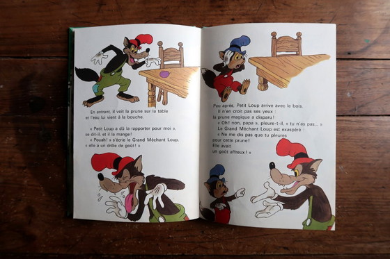 Image 1 of vintage Walt Disney Français Livre pour enfants « Petit Loup et les trois vœux », c.1980 – 2C51