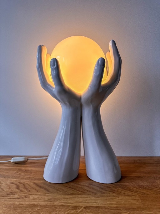 Einzigartige Vintage-Lampe – tafellampen, Ceramic, Glass (photo 2 of 12)