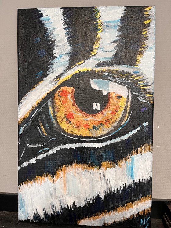Occhio di zebra 38 x 59 cm – Nadin simbula, Dipinti e disegni, Tela (photo 3 of 6)