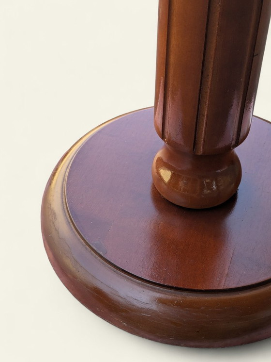 Image 1 of Rareté ! Support à plantes tourné à la main en bois véritable – Milieu du siècle, années 1960, jamais utilisé, décoration vintag