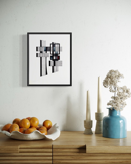 Image 1 of Eugène Eechaut (1928-2019) - Geometrical Composition, Ink, 1989