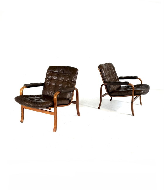 Image 1 of 2x vintage fauteuil, Göte Möbler, Nassjö Zweden, jaren ‘70