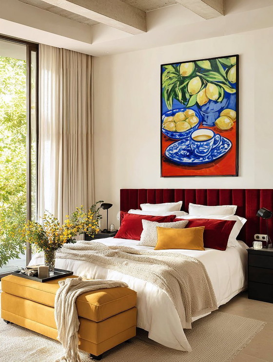 Image 1 of Pintura acrílica del artista E. García "Té de limón" 100x70